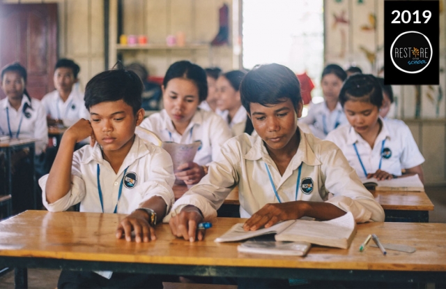 Secondary School students studying